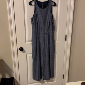 Banana Republic blue linen blend jumpsuit with wide legs
